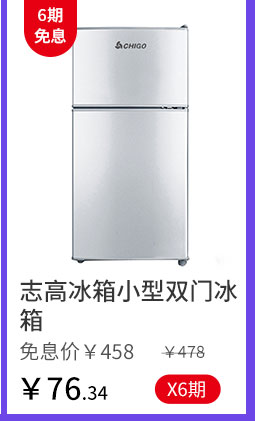 志高冰箱小型双门冰箱