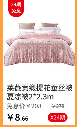 莱薇贡缎提花蚕丝被夏凉被2*2.3m