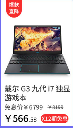 戴尔 G3 九代 i7 独显游戏本