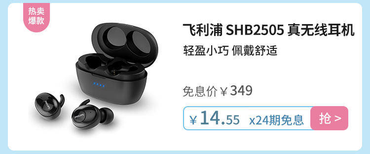 飞利浦 SHB2505 真无线蓝牙耳机